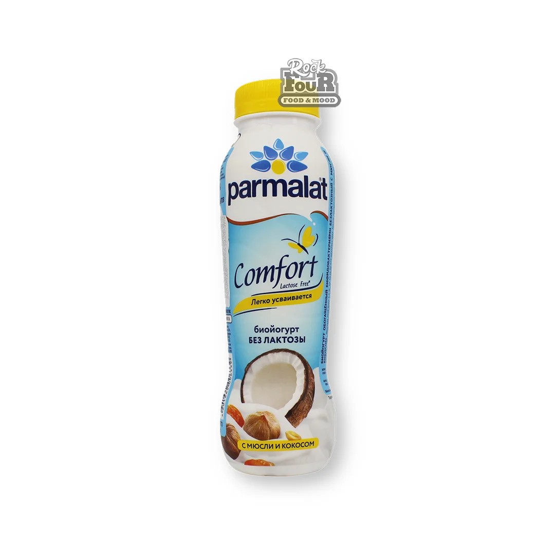Ըմպելի բիոյոգուրտ «Parmalat» մյուսլի և կոկոսի համով, առանց լակտոզայի 290գ